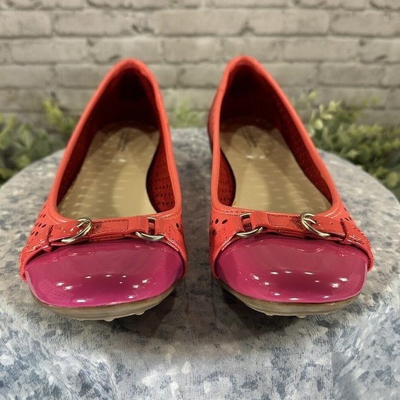Croft & Barrow Sole(Sense)Ability Pink & Peach Punchout Ballet Flats WMS 7.5M💖 - Picture 2 of 8